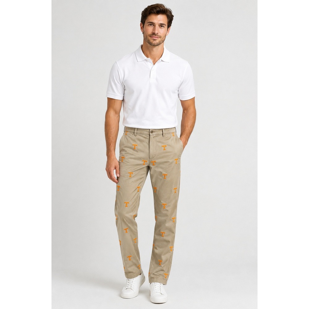 Pennington & Bailes Tennessee Volunteers Embroidered Stadium Pants Khaki Mens 33